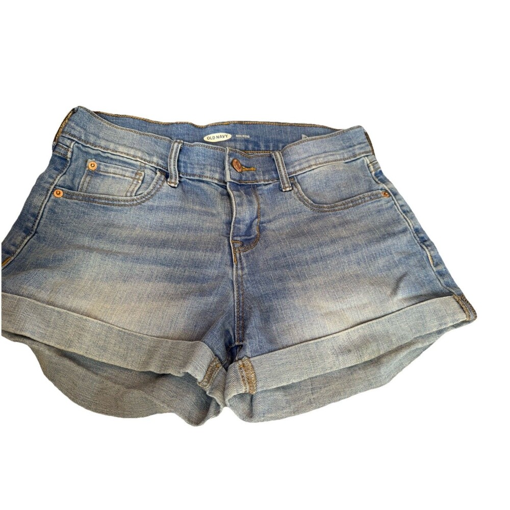 Old Navy Boyfriend Light Wash Denim Cuffed Shorts SZ 2